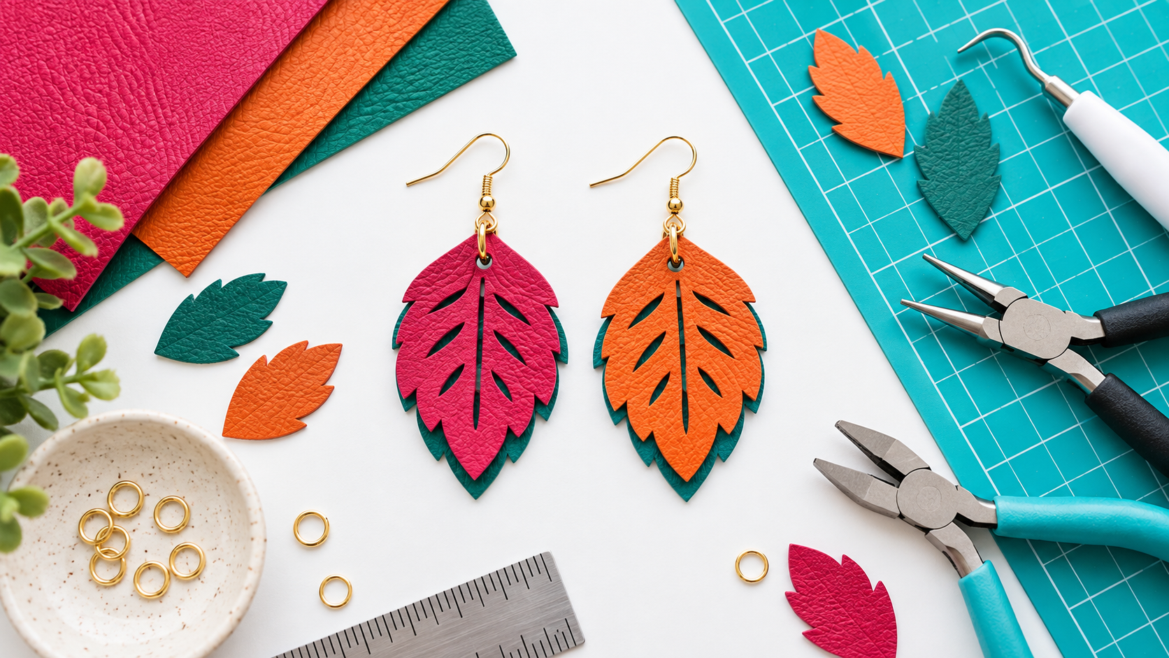 How to Make Fall Leaf Faux-Leather Earrings With Cricut
