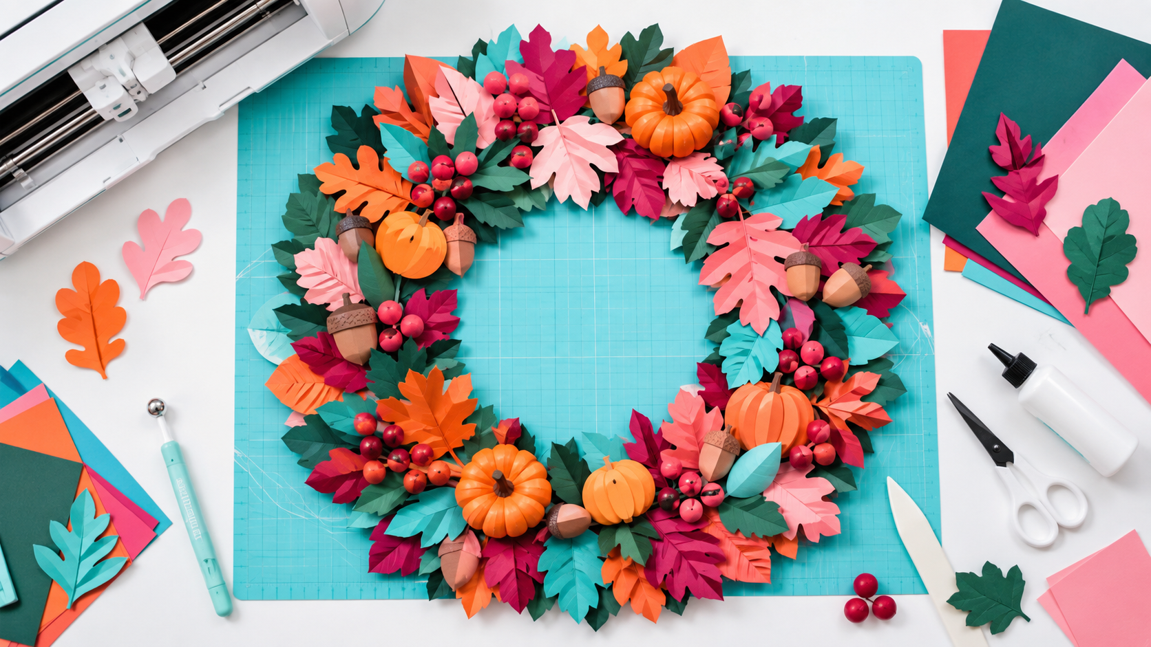 How to Make a Layered Paper Fall Wreath With Cricut